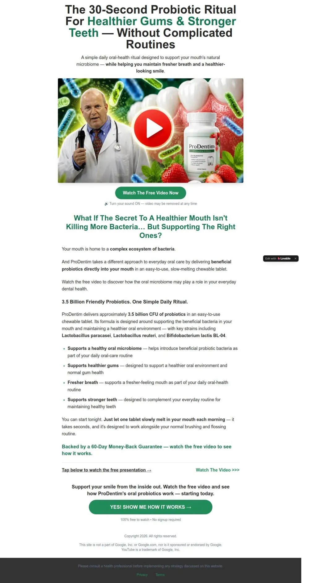 Oral & Dental Wellness Landing Page